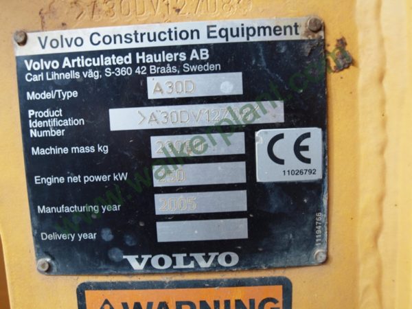 Volvo A30D - 2005 (11,900 Hours) For Sale - Image 18