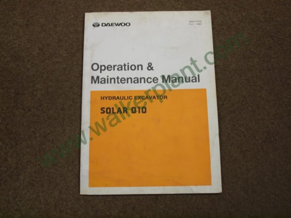 Daewoo Doosan Solar 010 Excavator Operator's Manual