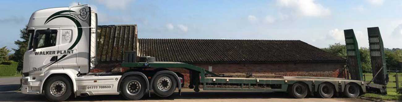 The Walker Plant lowloader for transporting excavators, Volvo dump trucks and other large plant machinery